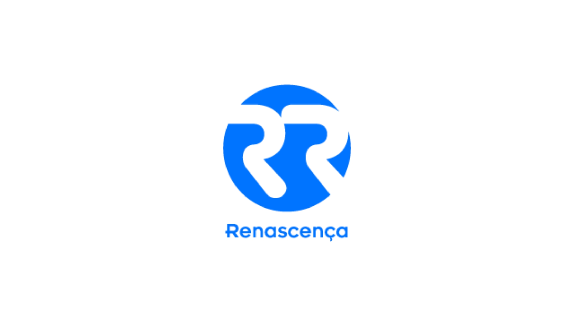 Blue icon and lettering of Radio Renascença logo.