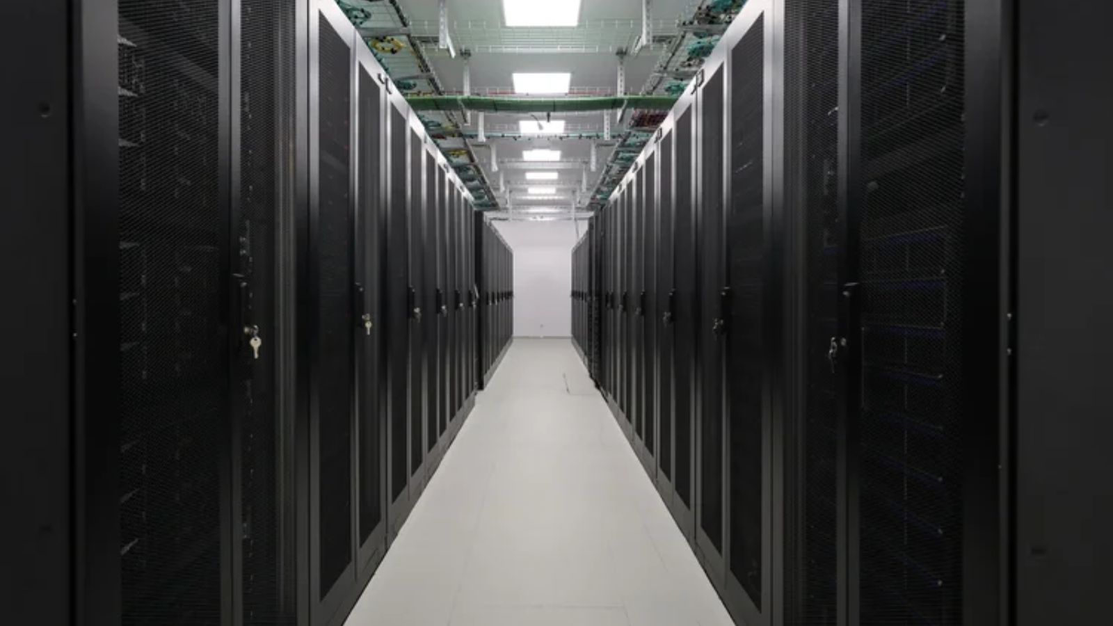 Deucalion supercomputer server corridor.