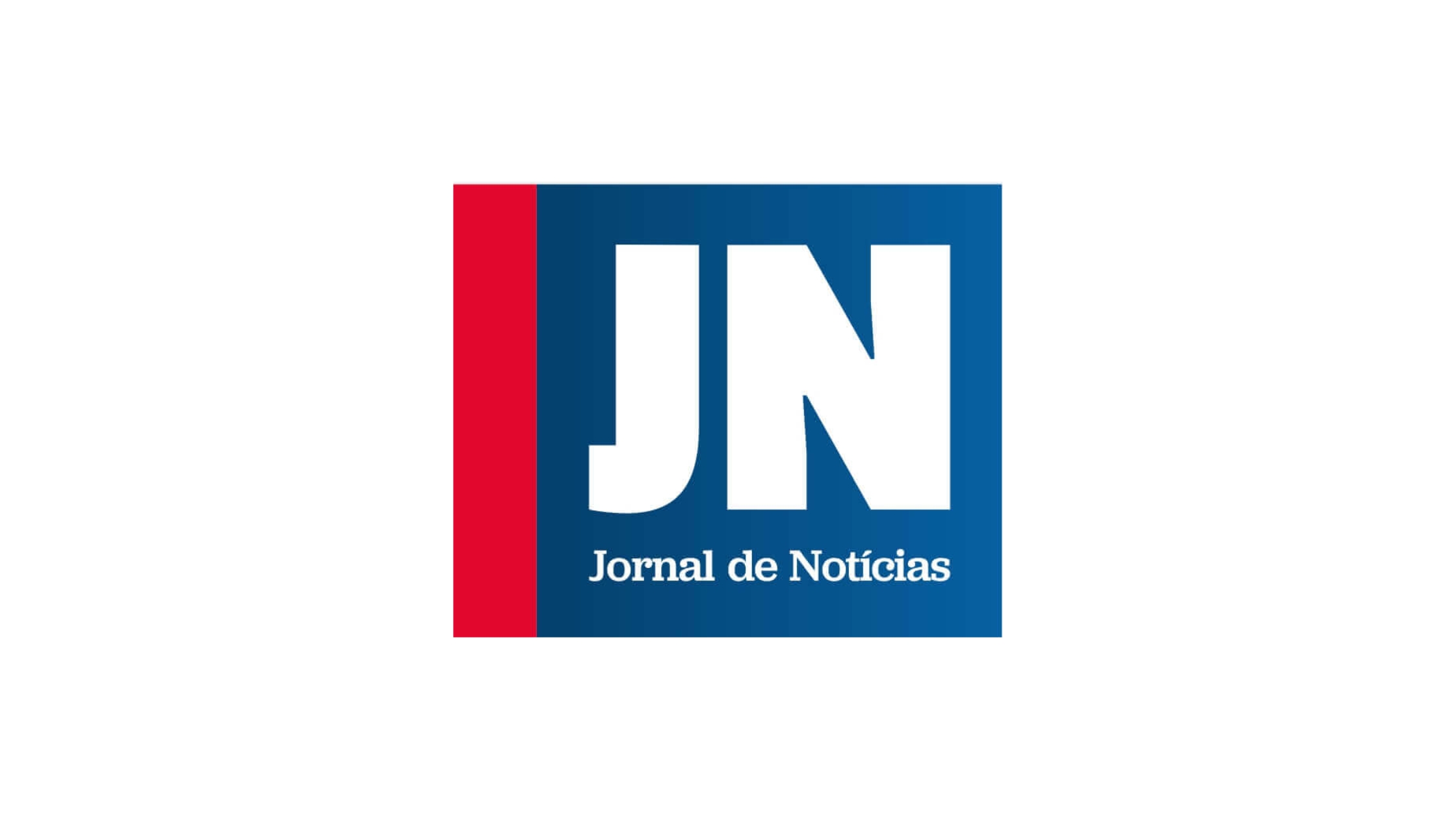 Dark blue and red logo of Jornal de Notícias.