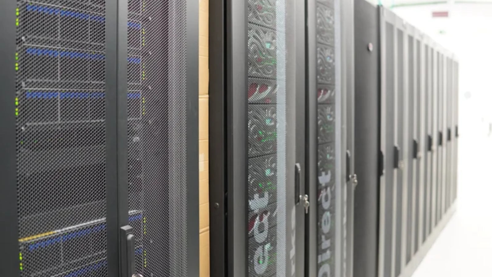 Deucalion supercomputer server corridor.