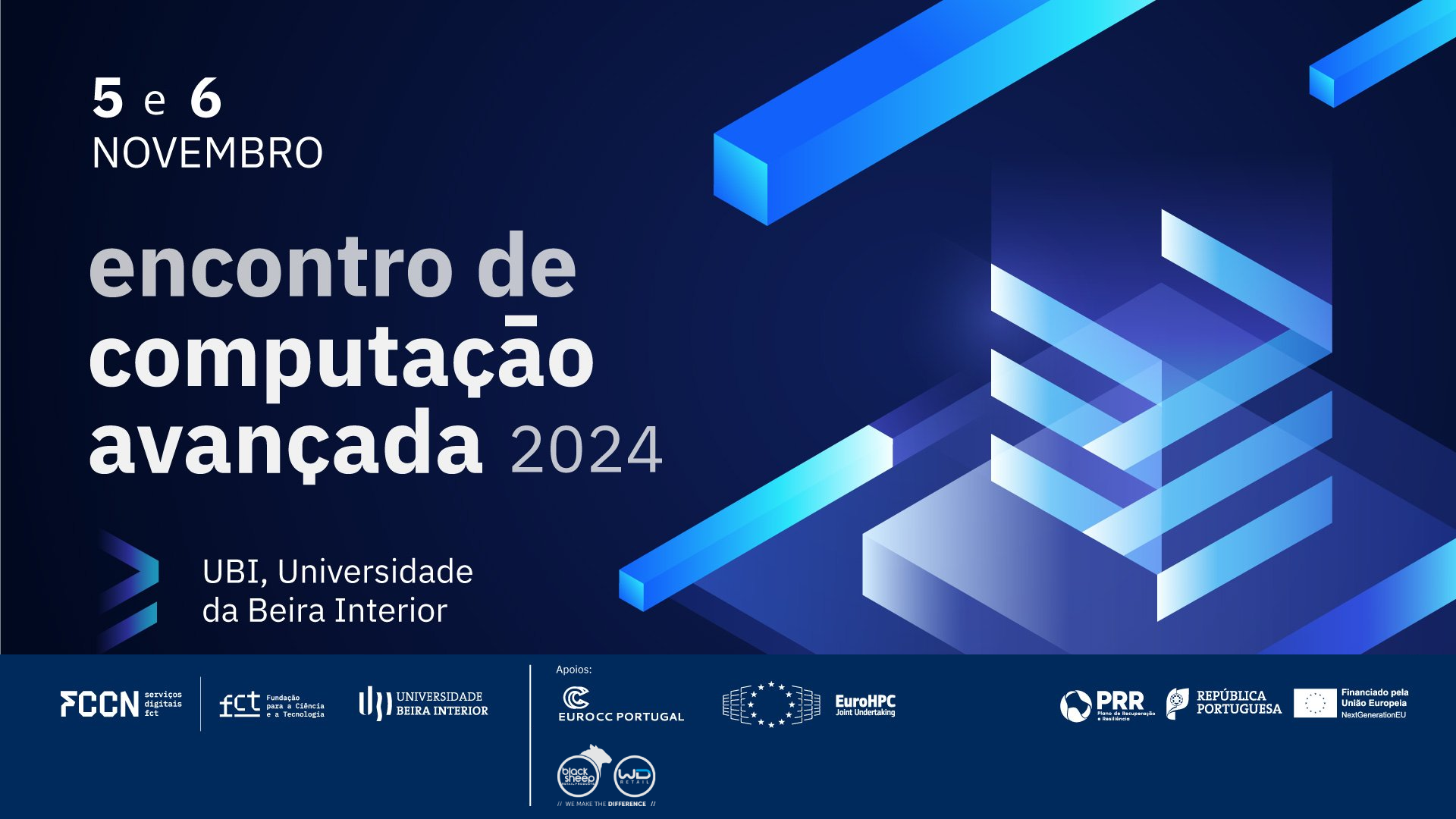 Blue banner regarding the 4th Encontro de Computação Avançada.