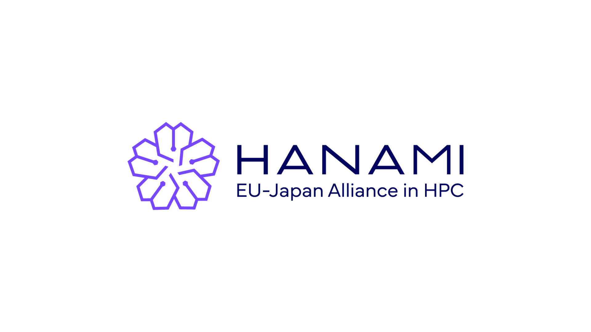HANAMI purple logo and purple lettering in a white background.